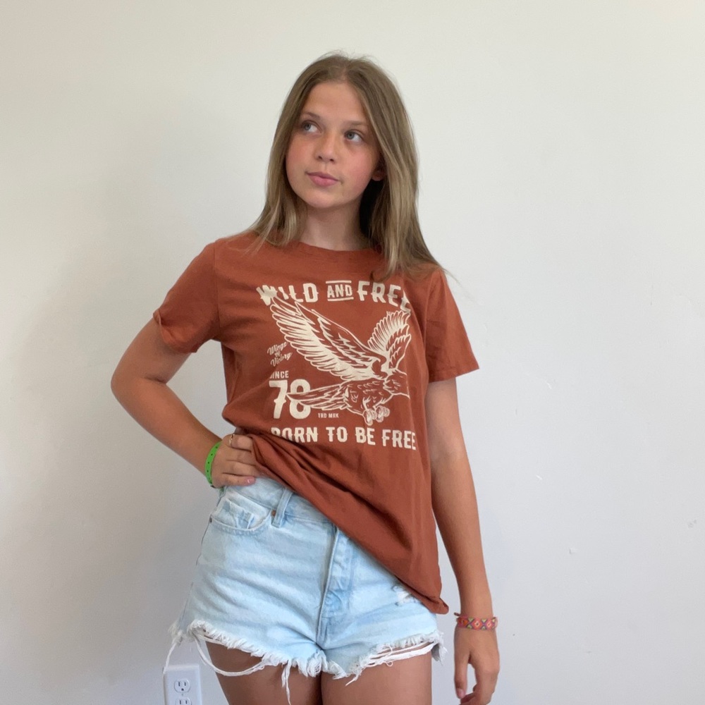 BURNT ORANGE GRAPHIC TEE FROM BOHME